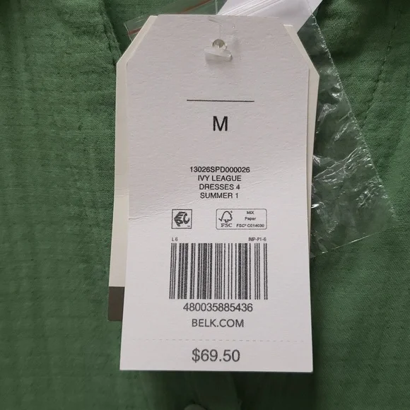 Green Sleeveless Button-Down Dress - Picture 2 of 6